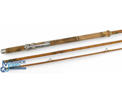 Edgar Sealey Octafloat Deluxe split cane float rod, 11ft 3pc (tip 4" short), 20" mushroom handle, stand off rings with red ag