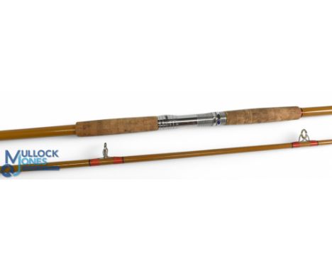 Milbro hollow glass "The Cutlass" F14212 CW to 8oz beach casting rod, 12ft 2pc cork grips with double alloy down locking reel
