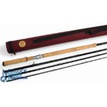 Hardy Alnwick GEM Mk II carbon salmon fly rod: 15ft 4pc line 10#, 262 handle with alloy down locking