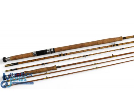 Edgar Sealey &amp; Sons Ltd Redditch "Mayfly" built cane salmon fly rod, 12ft 3pc, 28" handle, alloy sliding reel fittings, r