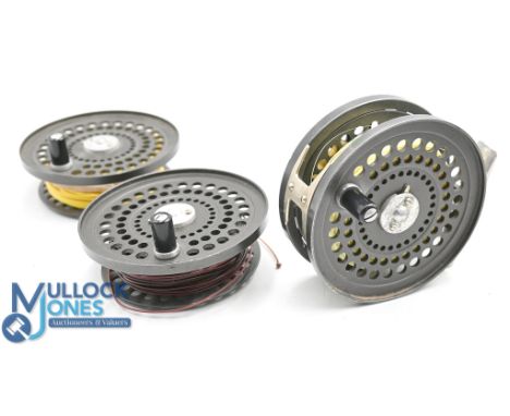 Orvis CF01/V alloy fly reel, 3 ¼" diameter, backplate drag adjuster, good, c/w 2 spare spools