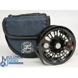 Abel USA Super 12 No 5818 alloy salmon fly reel 4 ½" ventilated wide spool, counter balanced handle,