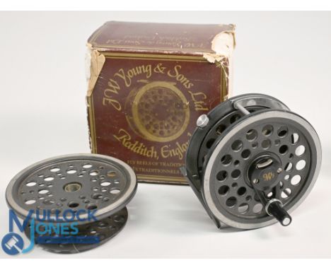 J W Young &amp; Sons, 1510 Fifteen Hundred Series multiplier fly reel with spar spool, 3 ½" ventilated spool, 2 screw latch, 