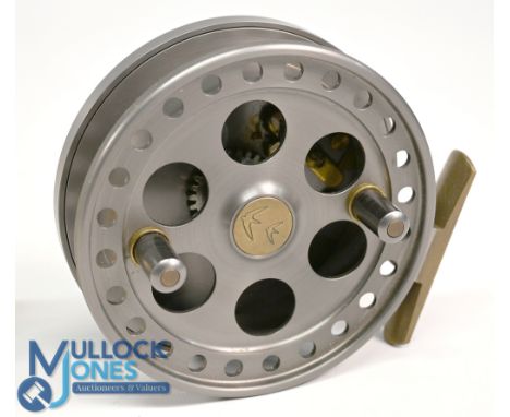 Arnold Eng Wimbourne "The Swift" centre pin, trotting alloy reel, 4 ½" double ventilated wide spool with milled rim, twin han