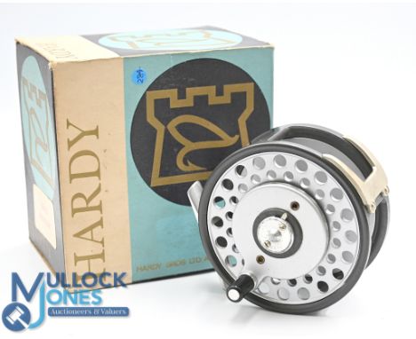 Hardy Zenith multiplier fly reel, 3 ¼" diameter wide spool, little used condition, comes in maker's outer card box