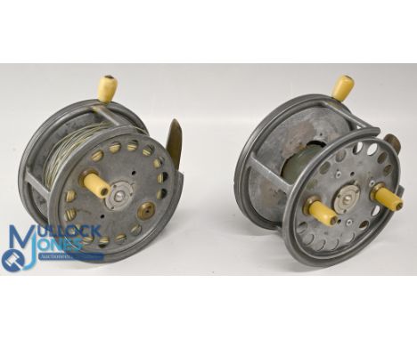 Hardy "The Silex No 2", 4 ½" wide drum reel, filed brass foot, factory quarter rim cut out, lacking one handle and a Silex No