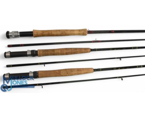 2x Bob Church Lite Line Boron trout fly rod 9ft 2pc line 4/6#, down locking reel seat, lined rings throughout. Both with ligh
