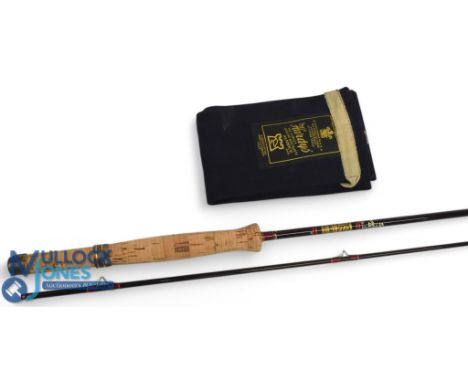 Hardy Alnwick Graphite Deluxe carbon trout fly rod: 76ft 6" 2pc line 4/5#, alloy sliding reel fittings, lined butt ring, MCB.