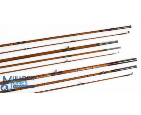 A E Rudge "The Duchess" built cane trout fly rod, 10ft 6" 2pc alloy uplocking reel seat, concealed spike in butt, red agate b