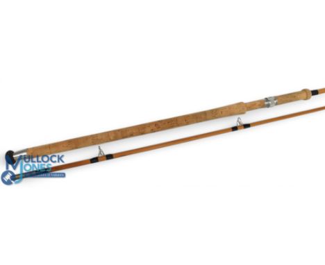 A fine Norcro Fording Bridge The Crofter Series Raphona cane carp/pike rod, 10ft 2pc, 27" mushroom handle, alloy down locking