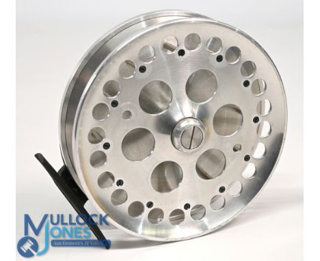 Adcock Stanton centre pin trotting reel, 5" ventilated caged spool, milled rim spindle tensioner, zip case. Very light use, s