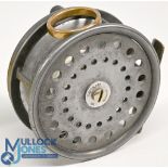 J S Sharpe Ltd Aberdeen Perfect style alloy salmon fly reel 3 7/8" wide perforated spool, black
