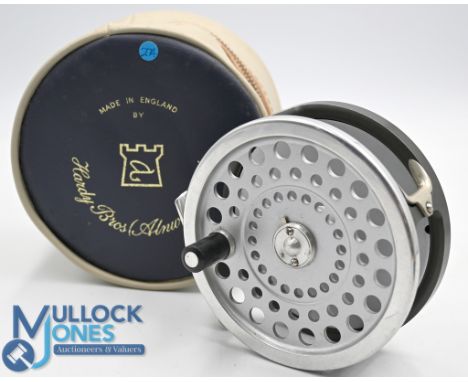 Hardy Marquis salmon #1, silent check alloy fly reel, 3 7/8" diameter, backplate tension adjuster, little used, in Hardy zip 