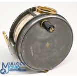 J S Sharpe Ltd Aberdeen "The Scottie" alloy Perfect style salmon fly reel, 3 7/8" wide perforated