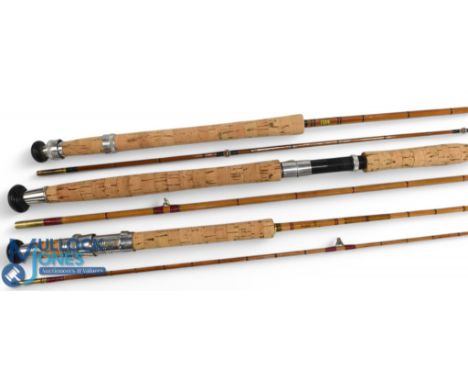 Reg Ironmonger Specialist Birmingham split cane spinning rod, 7ft 2pc, 14" handle, alloy sliding reel fittings, lined butt/ti