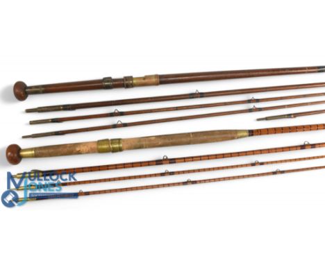 Farlow &amp; Co greenheart salmon rod, 12ft pc, with one full length tip and one 24" long, brass fittings, tie loop joints, M