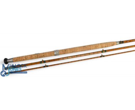 Foster Bros Ashbourne "The Perfect" split cane salmon fly rod, 13ft 3pc, 23" handle with alloy sliding reel fitting and colla