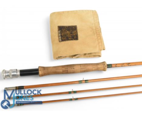 Hardy Alnwick "The LRH" Dry Fly Palakona split cane fly rod, 8ft 9" 3pc line 6# with spare tip, alloy up locking reel seat, c