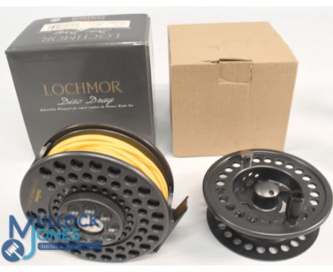 Daiwa Lochmor 10/11 alloy salmon fly reel with spare spool, 4 ¼" wide ventilated spool, 2 screw latch, counter balanced handl