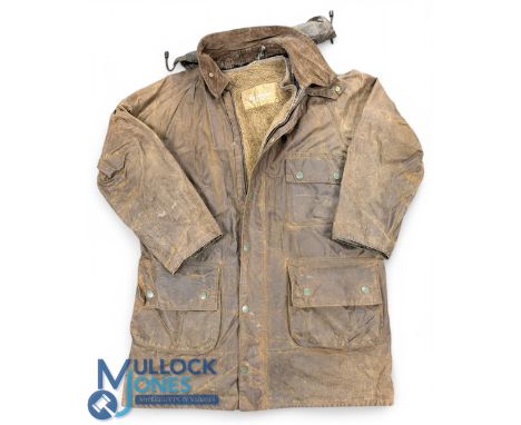 Vintage Gents Barbour Solway Zipper waxed jacket with tartan lining, detachable Barbour woollen fleeced liner and detachable 