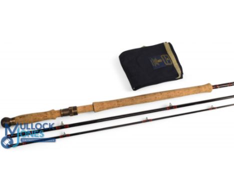 Hardy Alnwick Deluxe graphite salmon fly carbon rod: 12ft 6" 3pc line 8/9#, 26" handle with alloy uplocking reel seat and col