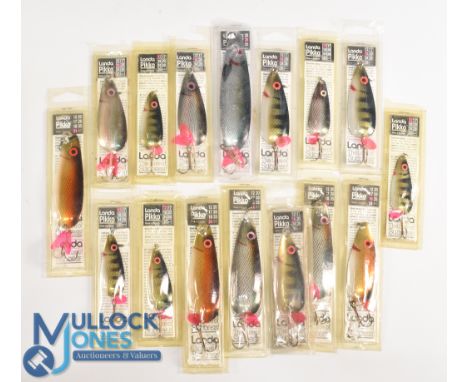 Landa Pikko Fishing Lures, a collection of 16 assorted carded examples