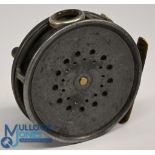 Hardy Bros "The Perfect" alloy trout fly reel Duplicated Mk II, 3 5/8" perforated spool, black