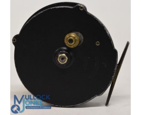 Allcock Aerial Match reel, 1939 model, 4" diameter bright finish drum, 6 spoke with tension regulator, BP line guide for RHW,
