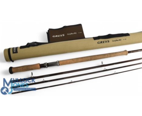 Greys Alnwick "Greyflex" Mk 2 carbon salmon fly rod 14ft 4pc line 9#, 25" handle, alloy uplocking reel seat and collar, lined