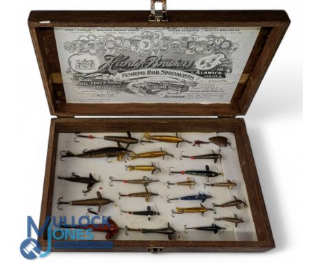 Wooden Box with a selection of Hardy Lures - #21 assorted lures 