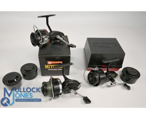 Mitchell 300 fixed spool LHW reel with spare spool, good bail, runs well. In original hard case. Mitchell 300A fixed spool LH
