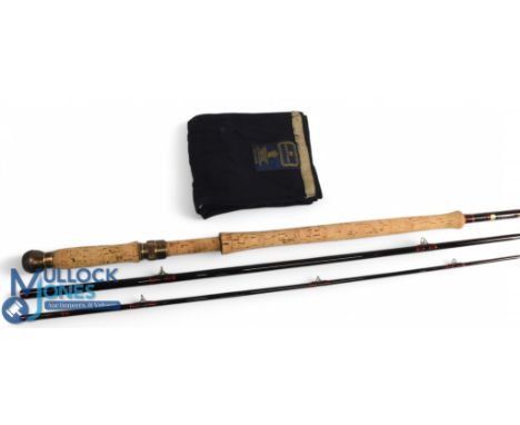 Hardy Alnwick Graphite Deluxe salmon carbon fly rod 13ft 9" 3pc line 9#, 26" handle, alloy uplocking reel seat and collar, li