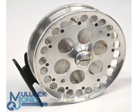 Adcock "Stanton" centre pin/trotting Nottingham alloy reel, 4 ½" ventilated caged spool with milled rim, spindle tensioner, z