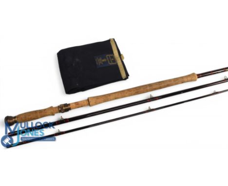 Hardy Alnwick Graphite Deluxe salmon fly rod: 15ft 4" 3pc line 10#, 26" handle, alloy uplocking reel seat and collars (butt h