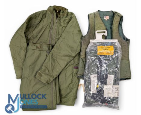 Fox Bodyguard Life Jacket, with gas bottle, adult size, plus, a green fleece lined padded Buffalo fishing jacket and trousers