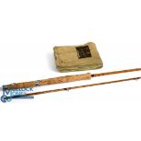 A fine Hardy Alnwick "The JLH Triumph" Palakona split cane trout fly rod H58840: 8ft 9" 2pc line 6#,