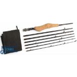 A fine Chris Ward Hampshire c2019 custom built Smuggler style carbon rod: 9ft 7pc line 5#, double