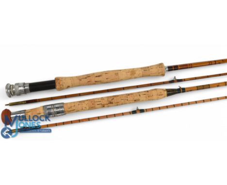 Henry Monk Chester "The Rainbow" split cane trout fly rod, 8ft 9" 2pc alloy uplocking reel seat with spike in butt, red agate