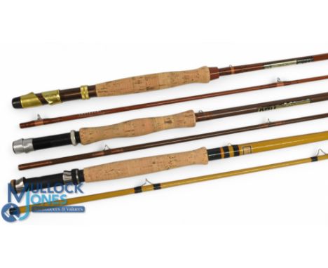 Abu Abulon hollow glass trout fly rod, 8ft 6" 2pc line 5/6#, alloy double down locking reel set, lined butt ring, cloth bag. 