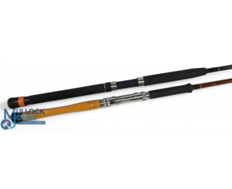 Fibatube Alnwick glass fibre boat/sea rod, 6ft 6" 2pc (incl handle), handle rubber and wood with alloy double uplocking reel 