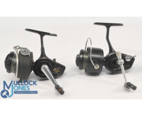 Mitchell 206 fixed spool RHW reel, good bail, on/off check, free spool, spool spindle tensioner, runs well. Mitchell 320 fixe