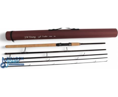J W Young carbon trotter rod, 13ft 5pc No 10541, uplocking reel seat, lined stand off rings, MCB and Cordura tube, very light
