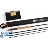 A fine Hardy Alnwick HBX Sintrix 440 carbon trout fly rod FWS 9ft 6" 4pc line 7#, alloy uplocking