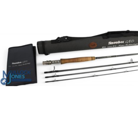 Snowbee Geo Nano Technology carbon trout fly rod: 10ft 4pc line 4#, ALPs alloy uplocking reel seat and collar, lined rings th
