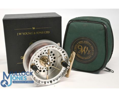 J W Young &amp; Sons Reels of Distinction Y4050 Rolling Pin Mk II Ray Walton alloy side casting centre pin, trotting reel, 3 
