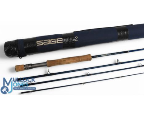 Sage USA VGT2 carbon 3 9/16 oz trout fly rod 790-4: 9ft 4pc line 7#, alloy double uplocking reel seat and fighting butt, line