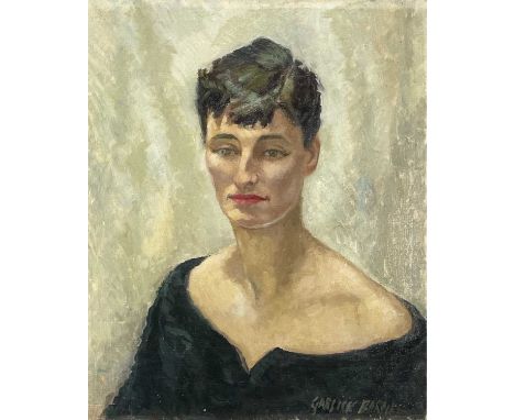 Garlick BARNES (1891-1987)Portrait of a Lady Wearing a Black DressOil on canvas Signed 56 x 46cmGarlick Barnes 1891-1987Garli
