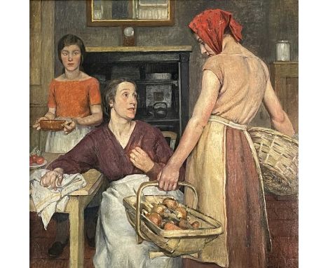 Nora Lucy Mowbray CUNDELL (1889-1948)The KitchenOil on canvas Signed and dated '25Inscribed label to verso 53 x 53cmCondition
