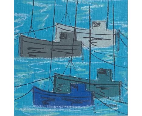 Stephen FELSTEAD (1957)Moored in NewlynPastelSignedFurther signed, inscribed and dated 2020 to verso15 x 15cm