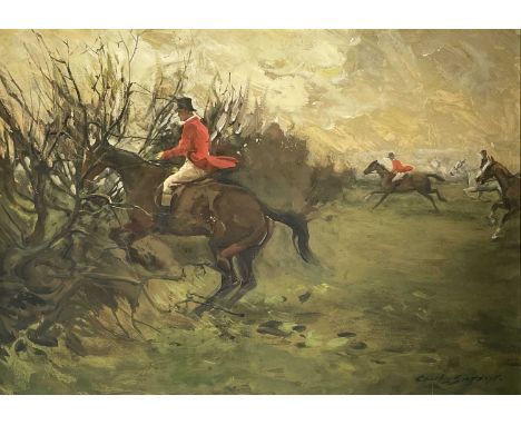 Charles Walter SIMPSON (1885-1971)Hunting SceneGouache on board Signed54 x 77cmCondition report: This gouache needs a clean a